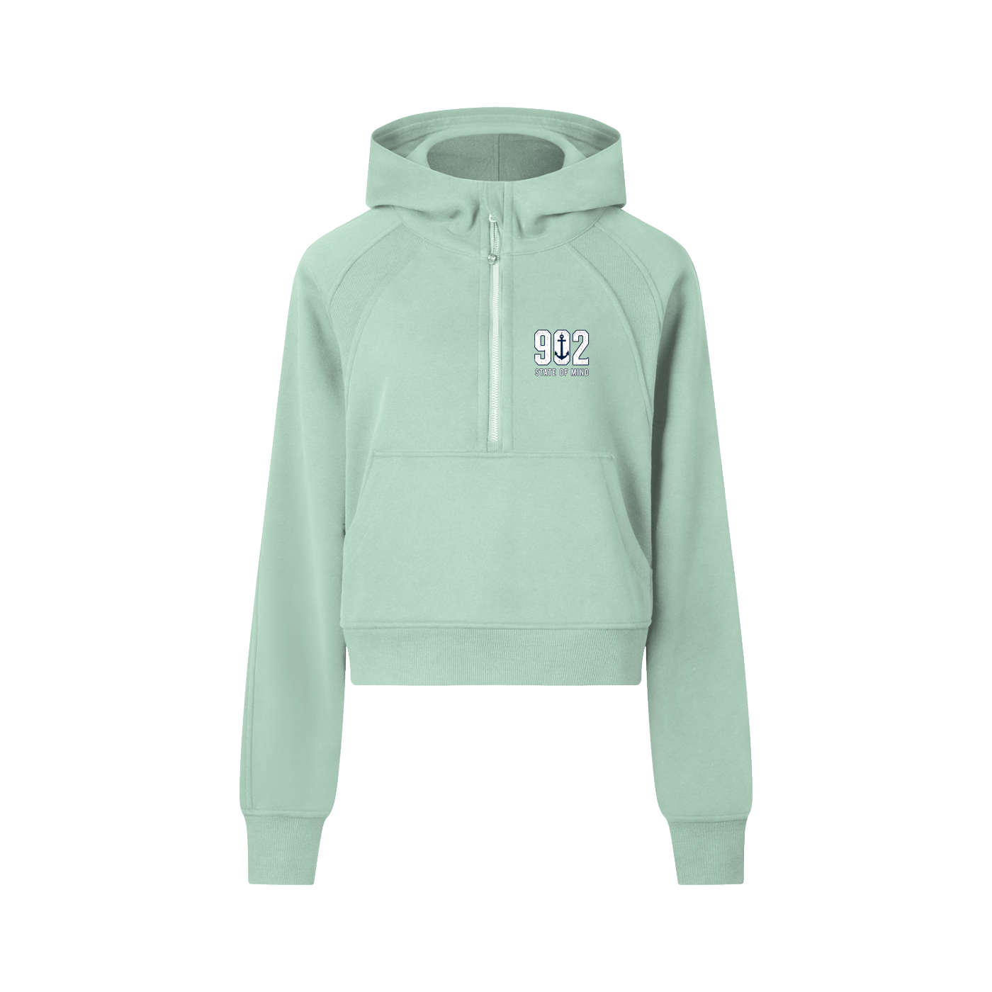 902 State Of Mind Cropped Half-Zip Hoodie