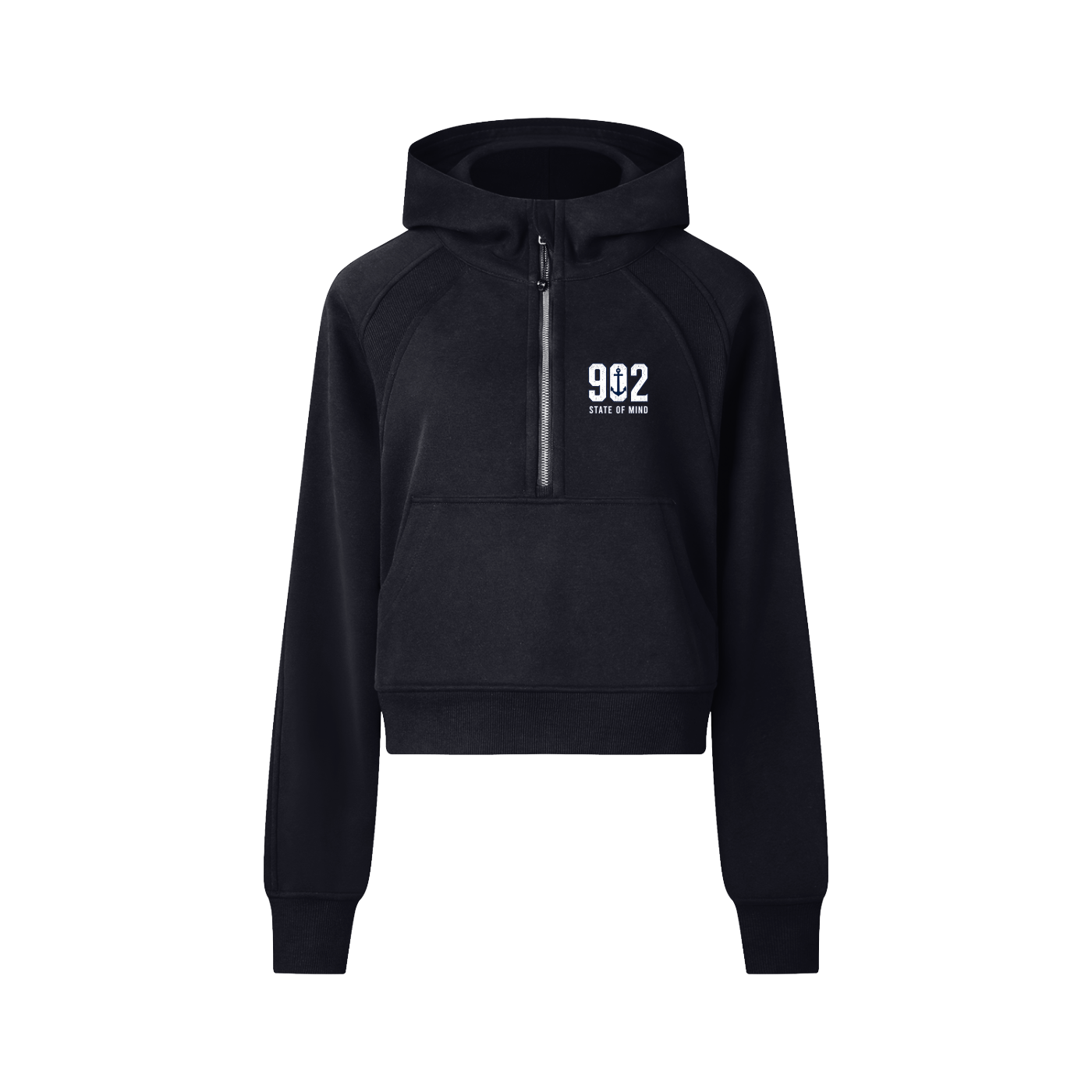 902 State Of Mind Cropped Half-Zip Hoodie