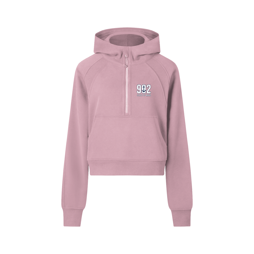 902 State Of Mind Cropped Half-Zip Hoodie