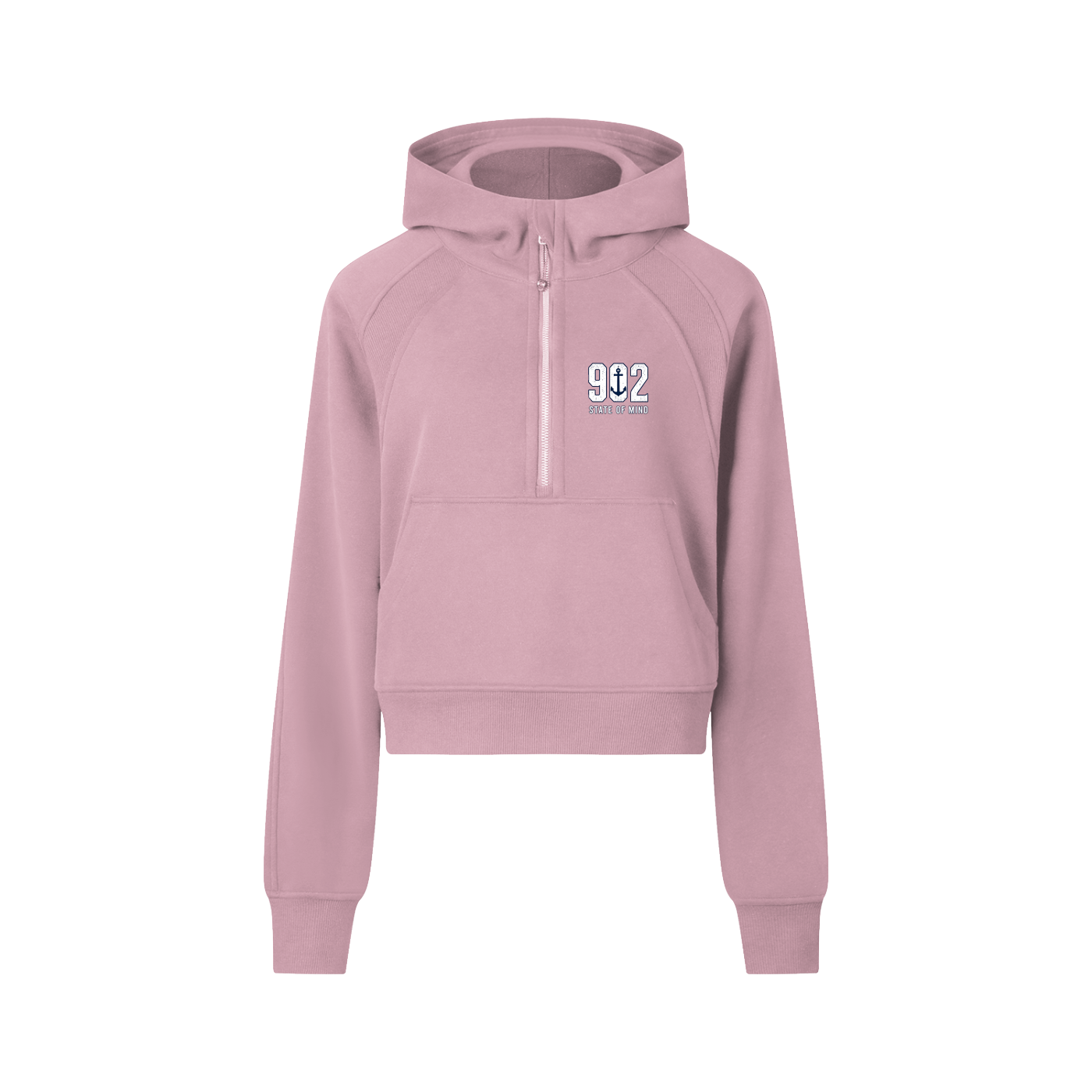 902 State Of Mind Cropped Half-Zip Hoodie